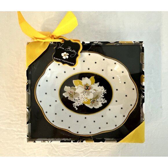 Vera Bradley Sweet Nothings Dogwood Porcelain Dessert Trinket Candy Dish 6" NEW - Picture 1 of 4